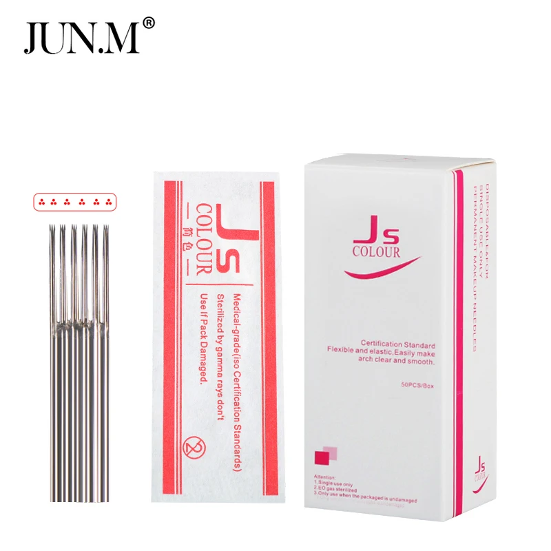 

New 50PCS 6 X 3R Needles Permanent Makeup 3D Eyebrow Tattoo Manual Microblading Blade 18 Pins Disposable Sterilized Round