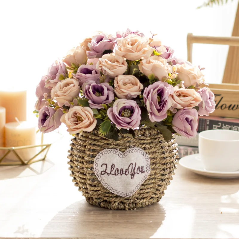 Американский Пастырское Стиль Моделирование льняной искусственный в горшке