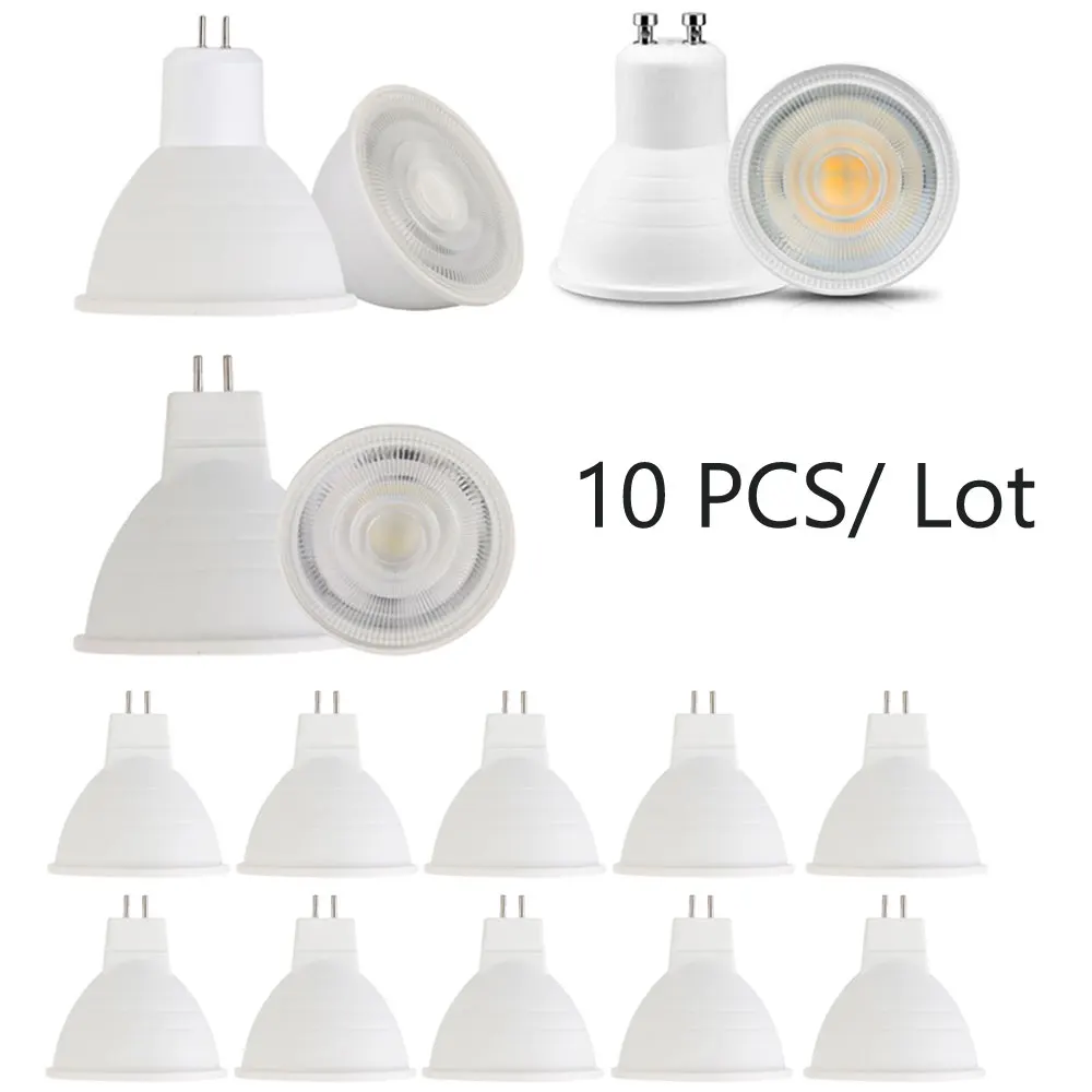 

10pcs Dimmable MR16 GU10 GU5.3 Lampada COB LED Bulb 7W 220V Bombillas LED Lamp Spotlight Lampara 30 Degree Beam Energy Saving
