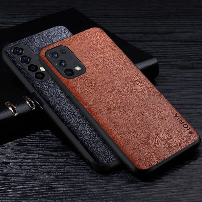 leather case for oppo realme 7 7 pro luxury business style retro litchi pattern premium back cover for realme 7 4g 5g phone case free global shipping