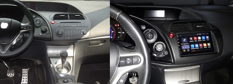 COIKA " Android 9,0 система Двойной Дин радио для Honda Civic(хэтчбек) 2006-2012 gps Navi воспроизведение BT 2+ 16G ram четырехъядерный