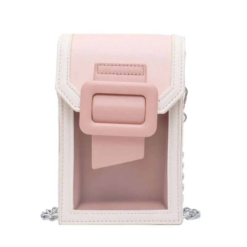 

Summer transparent small bag popular new tide Joker shoulder chain bag net red slung mobile phone bag