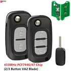 Keyecu дистанционный Складной автомобильный ключ для Renault Fluence Clio Megane Kangoo Modus Captur Duster 23 Кнопка VA2 433 МГц ASK794647
