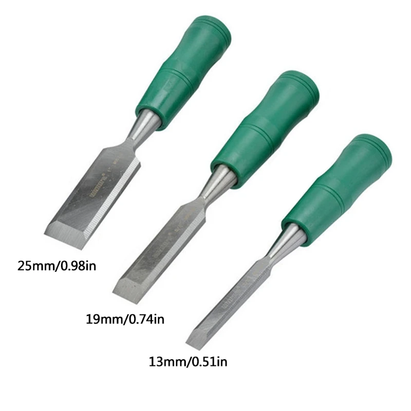 

E7CC Woodworking Professional Carving Wood Chisel with Plastic Grip Handles High Quality Steel Construction for Woodworking