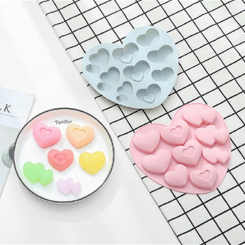

3D Love Heart Silicone Cake Mold Baking Tools Non-Stick Heart Shape Chocolate Mold Jelly Candy Mould Diy Decorating Tools