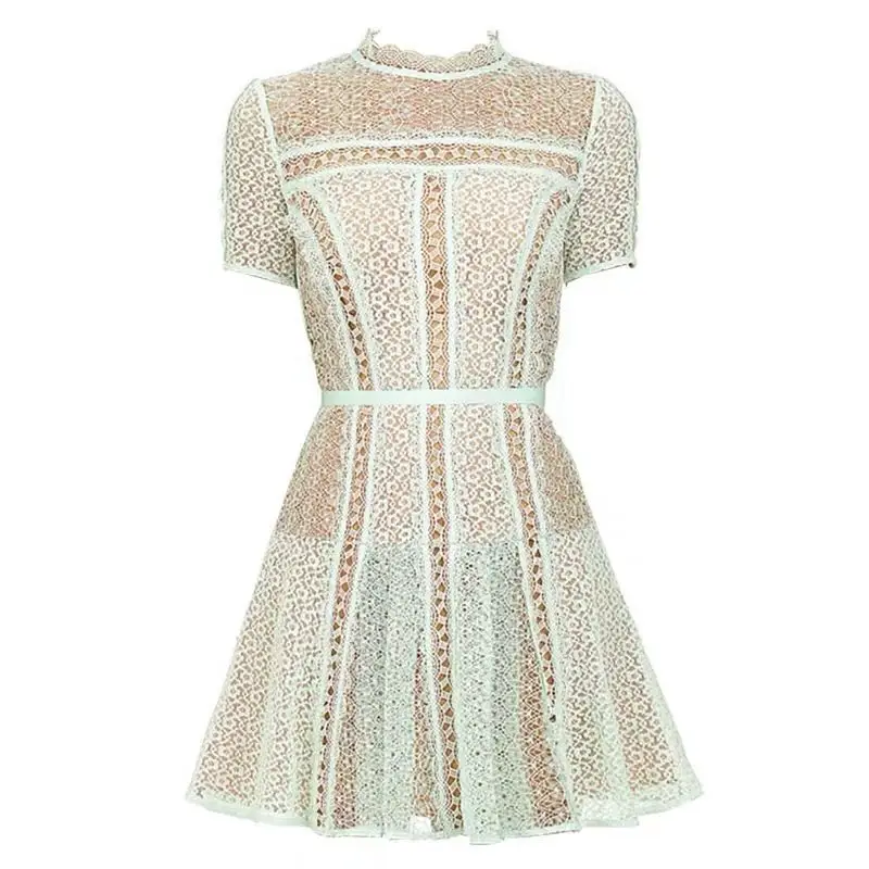 

2020 summer light green fashion mini lace dress high quality