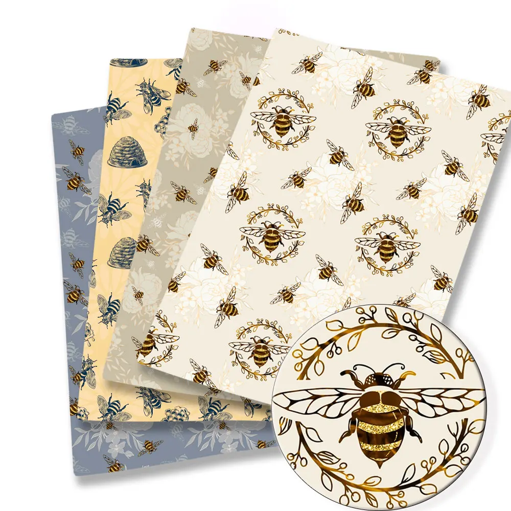 Ткань с рисунком пчелы размер 140*50 см Ручное шитье лоскутное стеганое детское