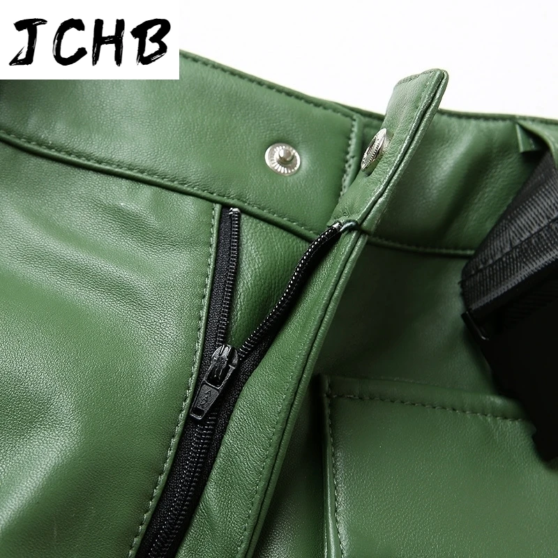 SHZQJCHB Women's Shorts Real Sheepskin High Waist Trousers Genuine Leather Shorts Female Summer Clothes Spodenki Damskie TN2279