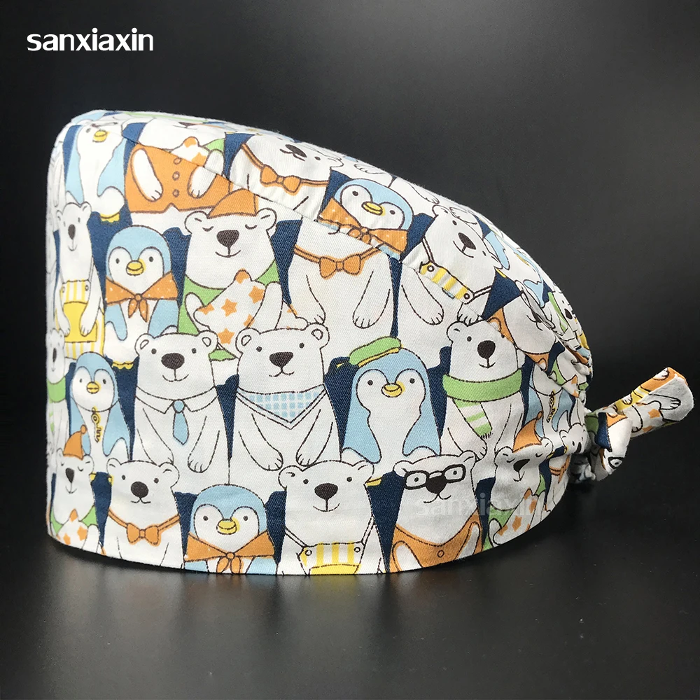 

Шапка унисекс хирургическая с мультяшным принтом, хлопок, шапка для работы в докторской операционной, салоне красоты, для стоматолога, клин...