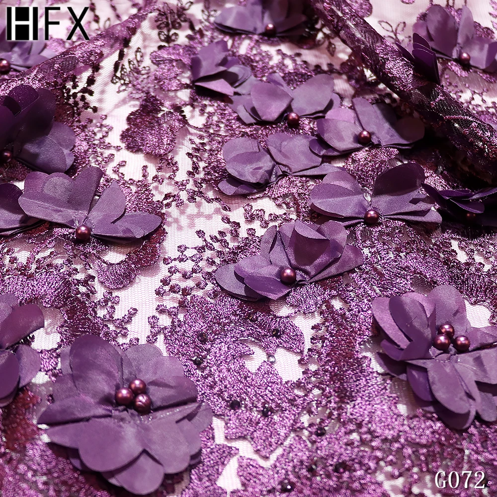 HFX 2019 последние французские нигерийские кружева ткани высокого качества 3D цветы