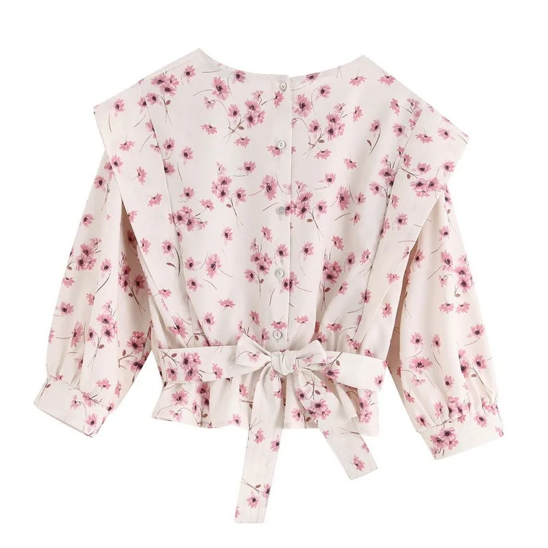

Za 2019 Fall New Women Bow Printing Long Sleeve Casual Shirt OYK9756