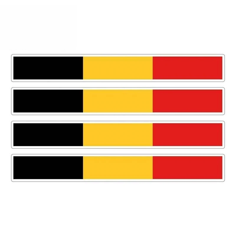 

4 X Belgium Car Stickers Car Stripe Motorcycle Racing Flag Sticker PVC for Auto Bumper Bike Moto ,13cm*2cm