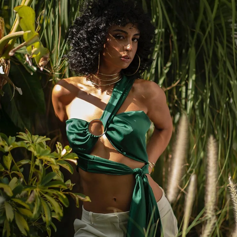 

2021 One Shoulder Strapless Cami Wrap Tank Top Women Hollow Out Backless Tube Top Summer Beach Casual Tops White Black Purple