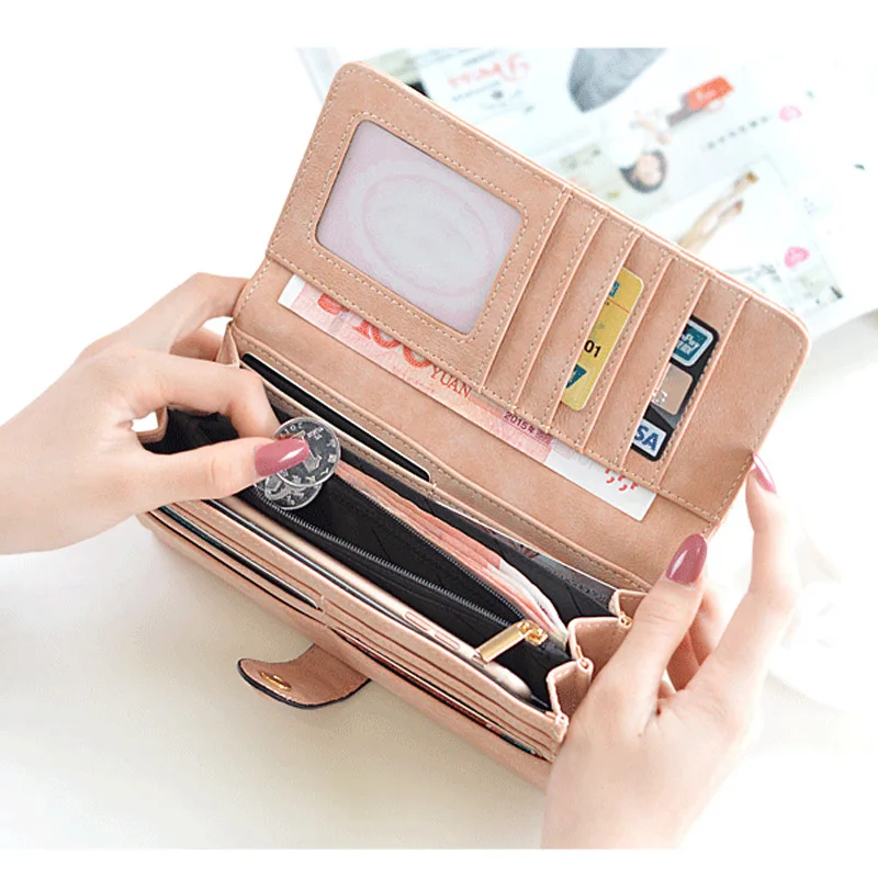 Женский Длинный кошелек из искусственной замши с несколькими отделениями | Багаж