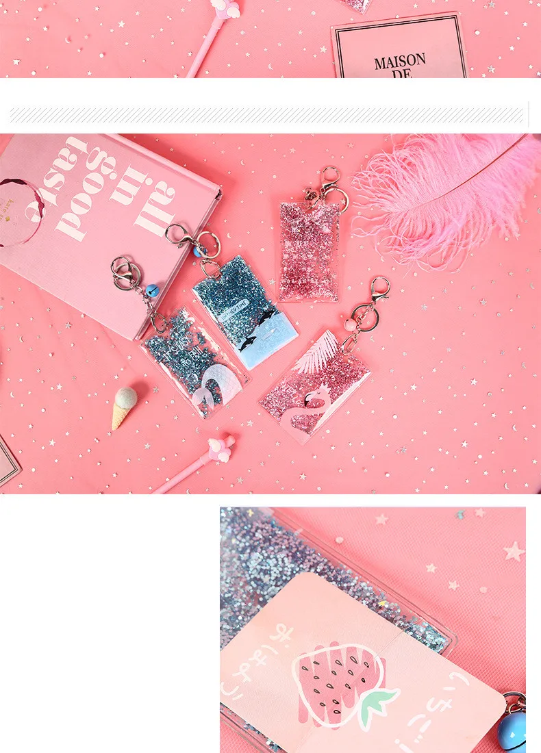 Новинка 1 шт. Kawaii Bling Shining ID держатель для карт брелок автобус Кредитные банковские карты защитный чехол школьные офисные канцелярские принадлежности