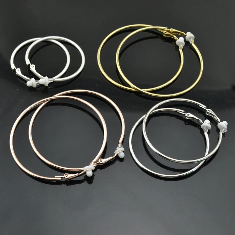 Большие маленькие круглые клипсы на ухо без Сережки для пирсинга Женская Модная