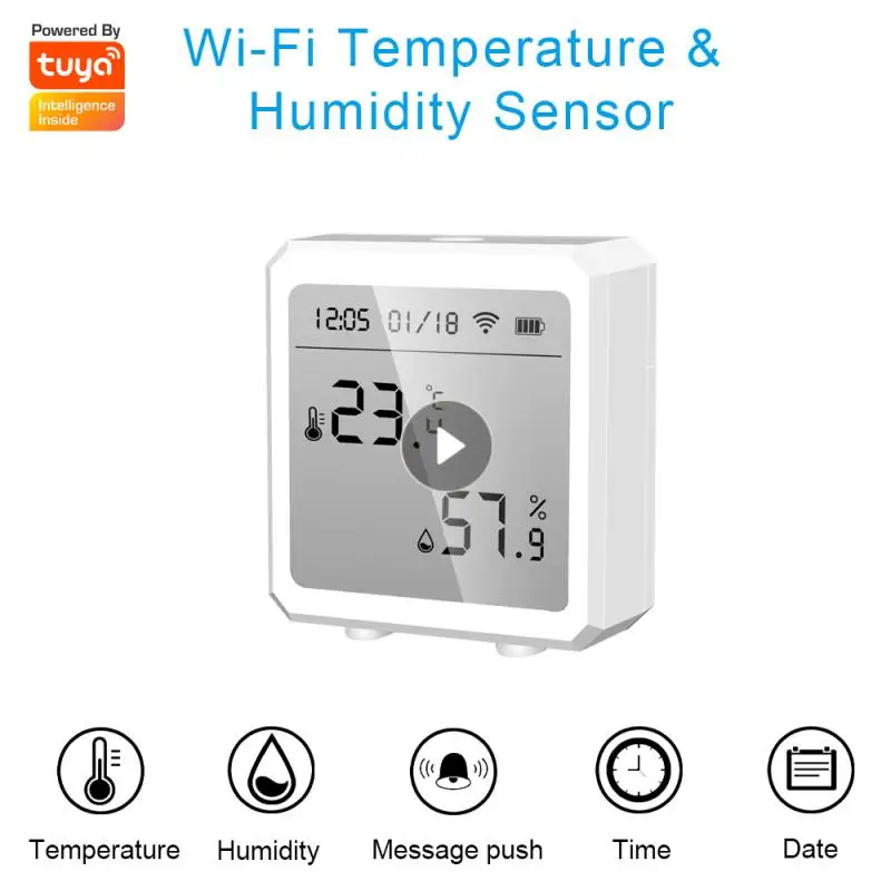 

Умный термометр Tuya с функцией сигнализации, Wi-Fi гигрометр, термометр с поддержкой Alexa и Google Assistant
