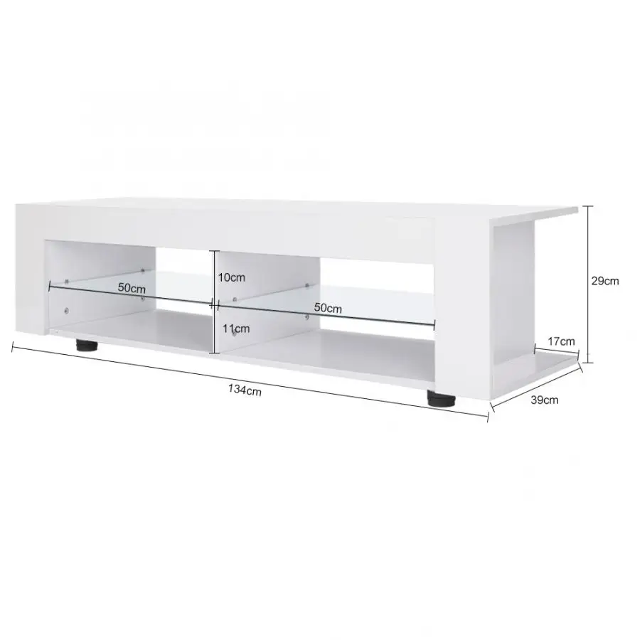 New Arrive TV Stand High Gloss Cabinet with LED Lights Modern Media Console Remote Control |