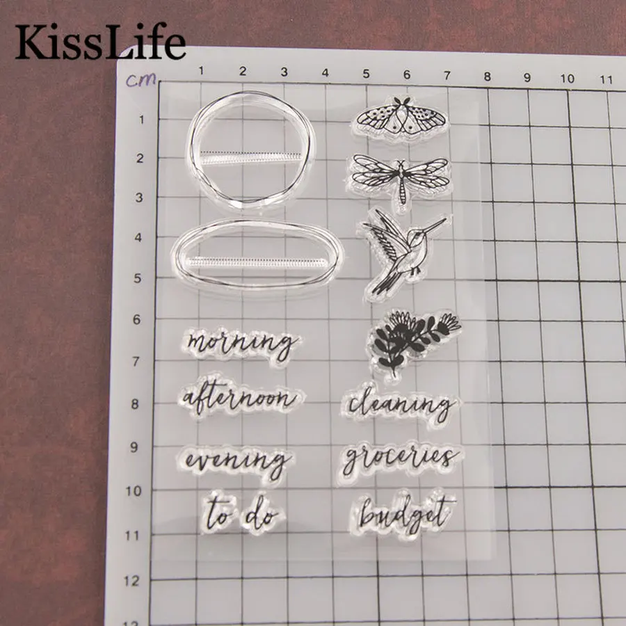 1 Sheet Circle Frame Dragonfly Morning Budget Leaves Clear Rubber Stamps for Card Making Scrapbooking Christmas | Дом и сад