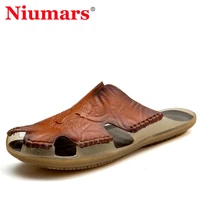 new fashion summer shoes mens casual slippers outdoor genuine leather beach sandals men casual shoes flip flops plus size