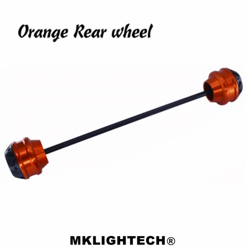 Mklighttech CNC Модифицированная Передняя и задняя вилка для мотоцикла, осевые ползунки, Защитная крышка для DUCATI Multistrada 620 2003-2006 - Цвет: Orange rear wheel