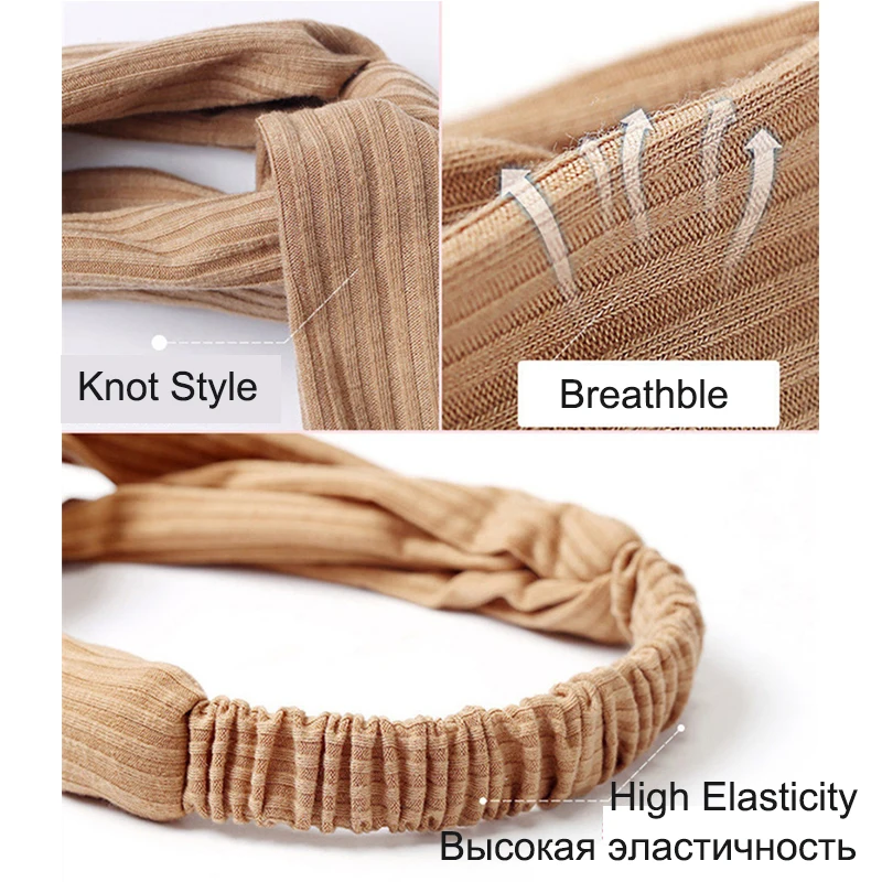 

Women Headband Cross Top Knot Elastic Hair Bands Soft Solid Girls Hairband Hair Accessories Twisted Knotted Headwrap