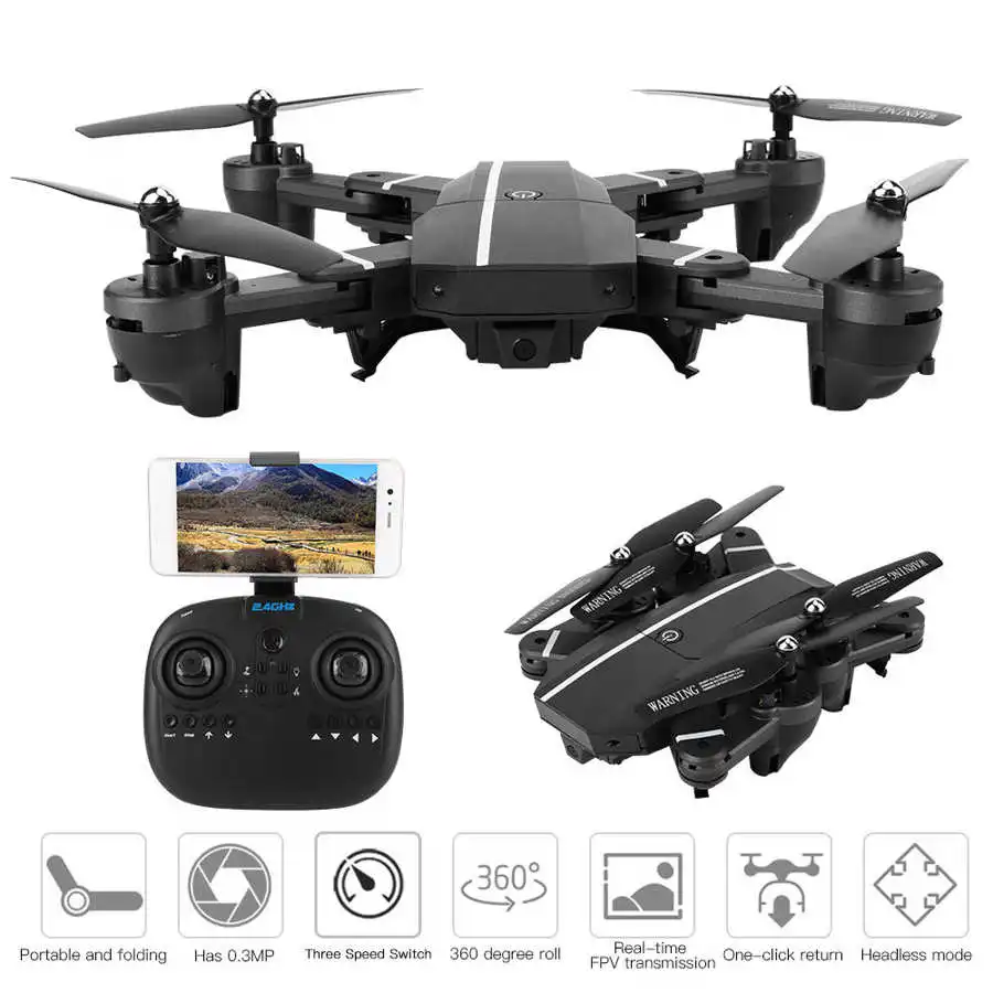 

Aerial Photography Drone Foldable Quadcopter UAV with Portable Case 0.3MP Camera 100m Remote Control