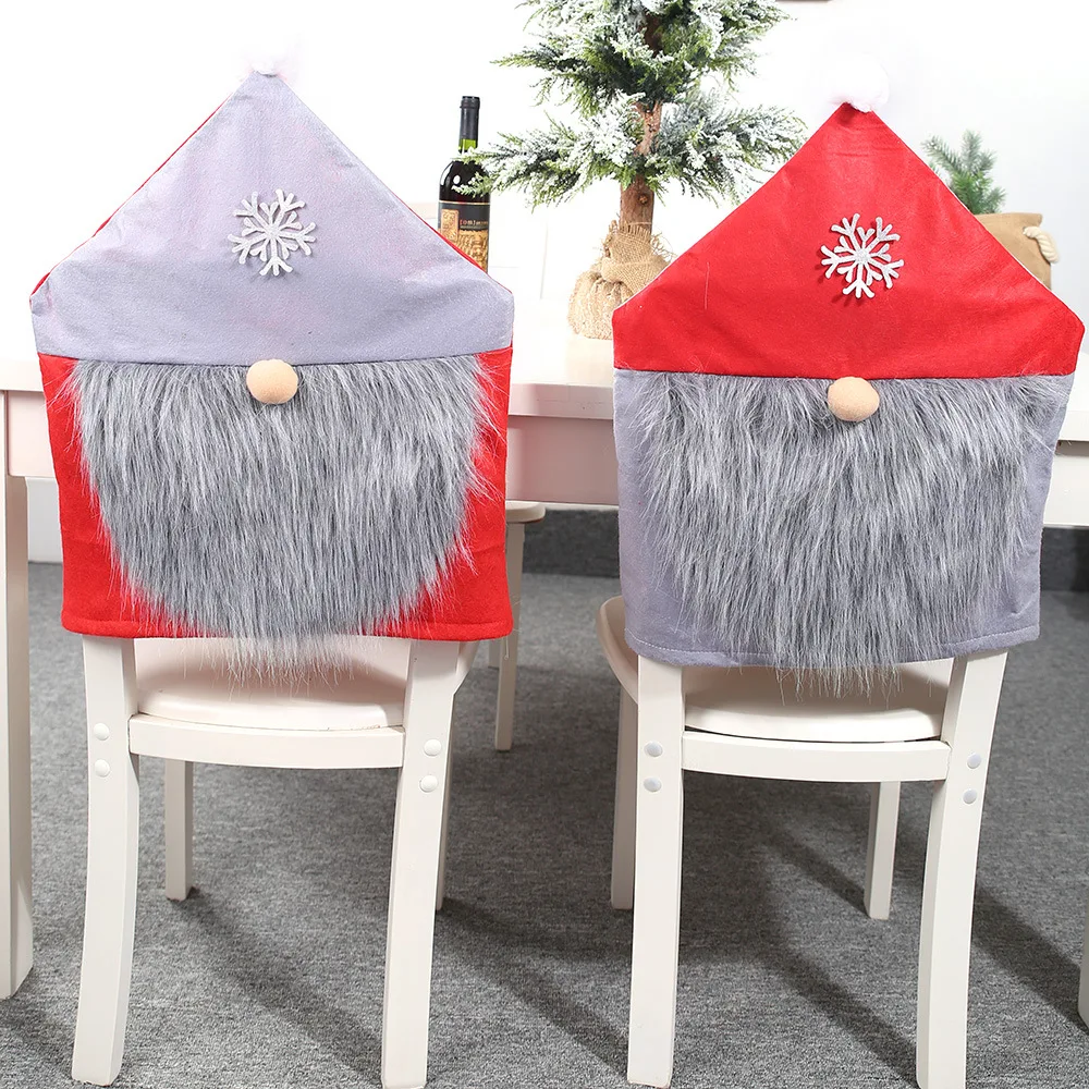 

2020 New Christmas Santa Claus Chair Cover Home Dining Chair Cover New Year Dinner Chair Christmas Faceless gnomos Chair Set