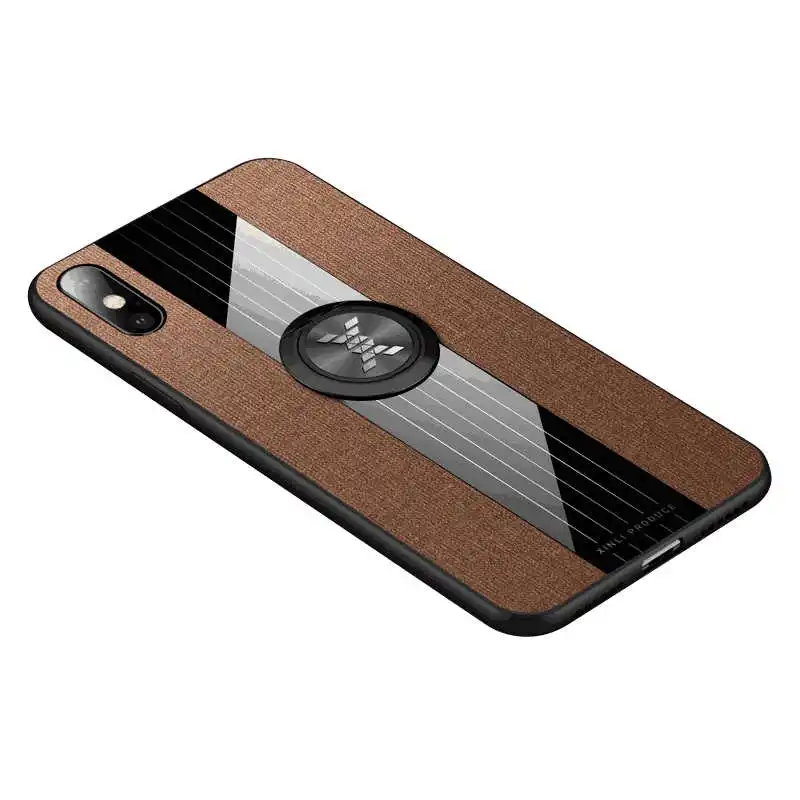 Brown With Ring Кожаный кольцевой магнитный держатель телефона чехол для huawei Honor P20 P30 mate 8 9 10 20 Pro Lite защитный чехол из ТПУ задняя крышка Coque - Цвет: Brown With Ring