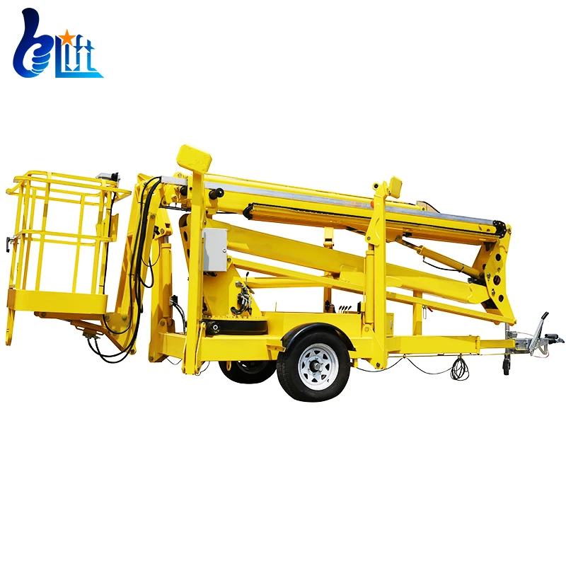 Towable Motorized Hydrolic Lifter Motor 14m Cherry Picker Price Manufacturers Boom Lift |