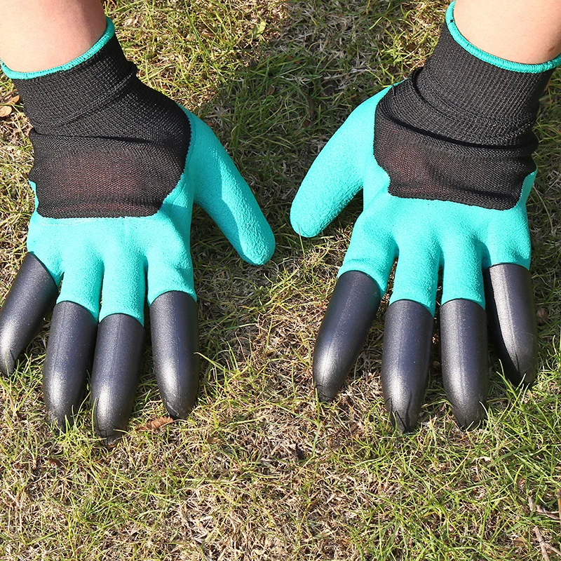 green 8 claws 1 пара новых садовых перчаток для садовой копки, посадки сада, Genie перчаток с 4 ABS пластиковыми когтями - Цвет: green 8 claws