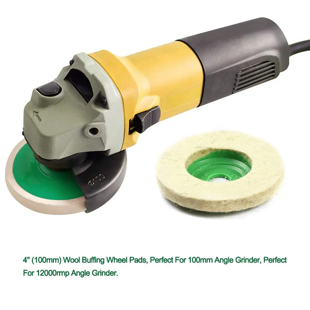 10 шт. 4-дюймовое шерстяное войлочное полировальное колесо зеркальная поверхность