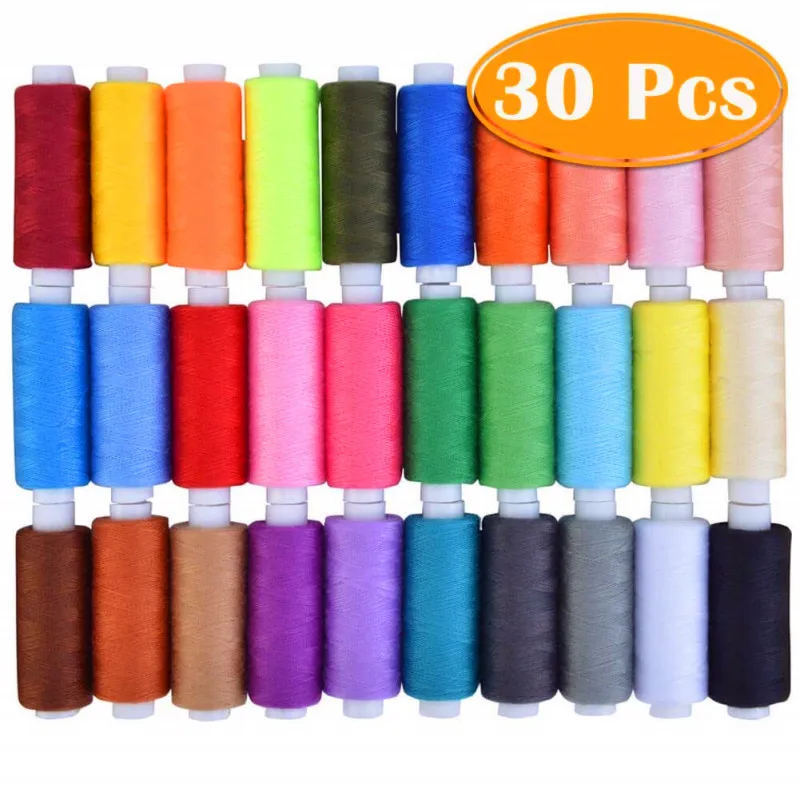 30 pcs sewing thread Электрический мини швейная машина для домашний декор ручная машинка для шитья 110/220V Регулировка скорости с светильник ручной швейной машины - Цвет: 30 pcs sewing thread