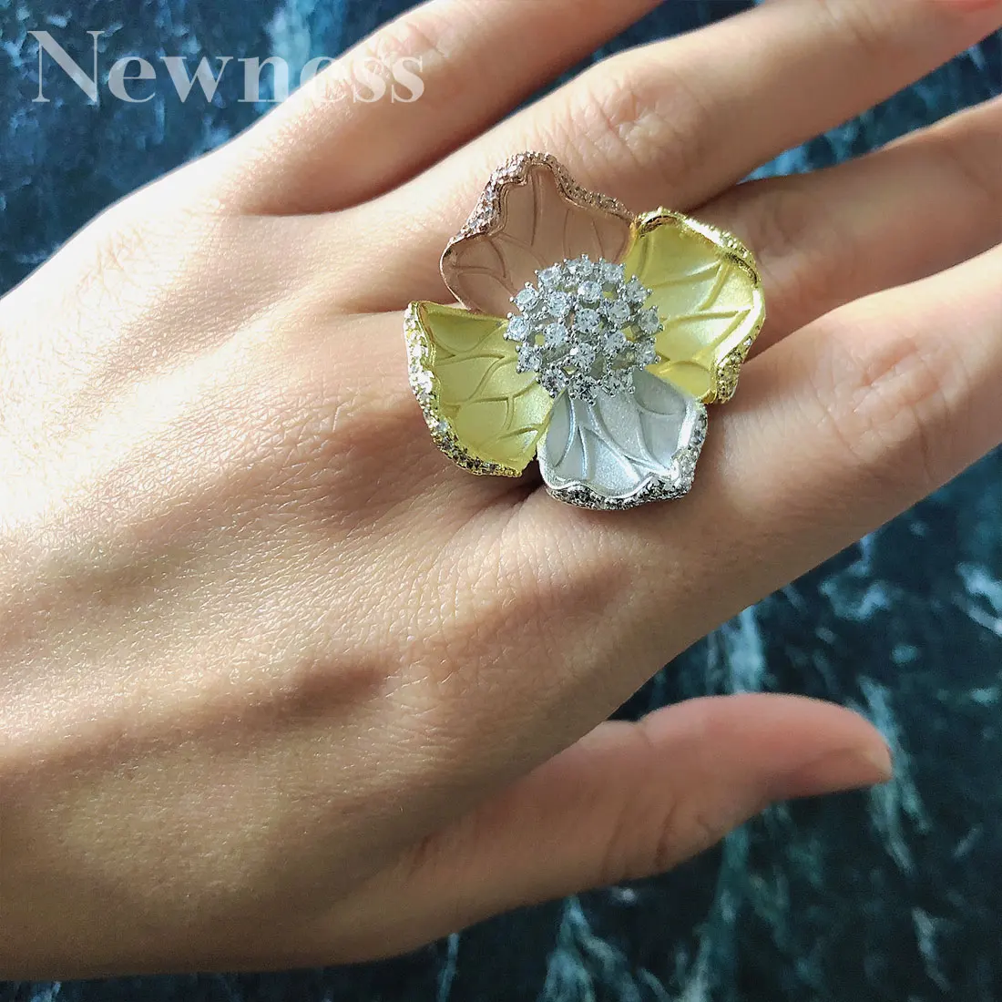 

Newness Luxury Trendy Leaf Flower Bangle Ring Set Jewelry Sets For Women Wedding Engagement brincos para as mulheres