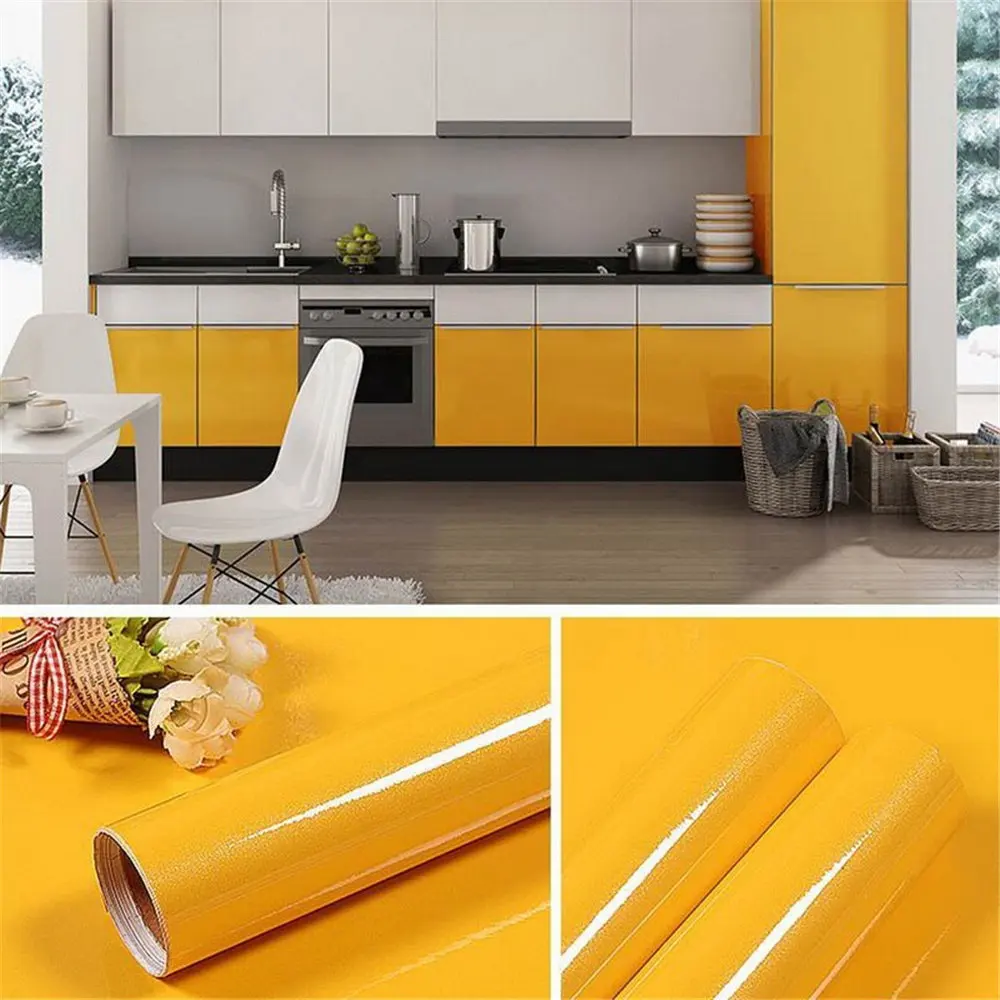 1 м/рулон глянцевые водонепроницаемые ПВХ обои для кабинета самоклеящаяся