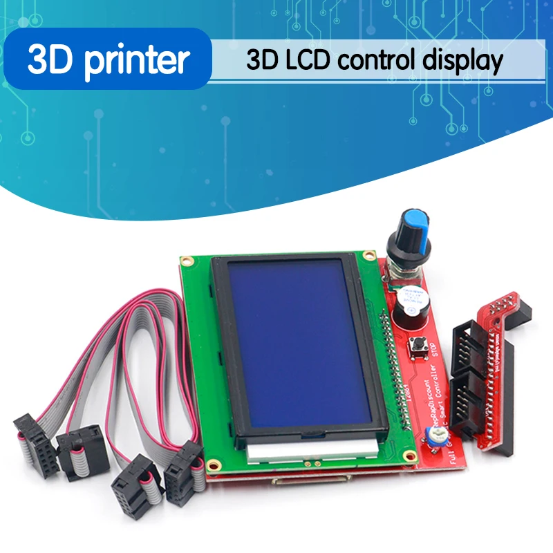 Смарт-контроллер 3D-принтера RAMPS 1.4 LCD 12864 панель управления синий экран |