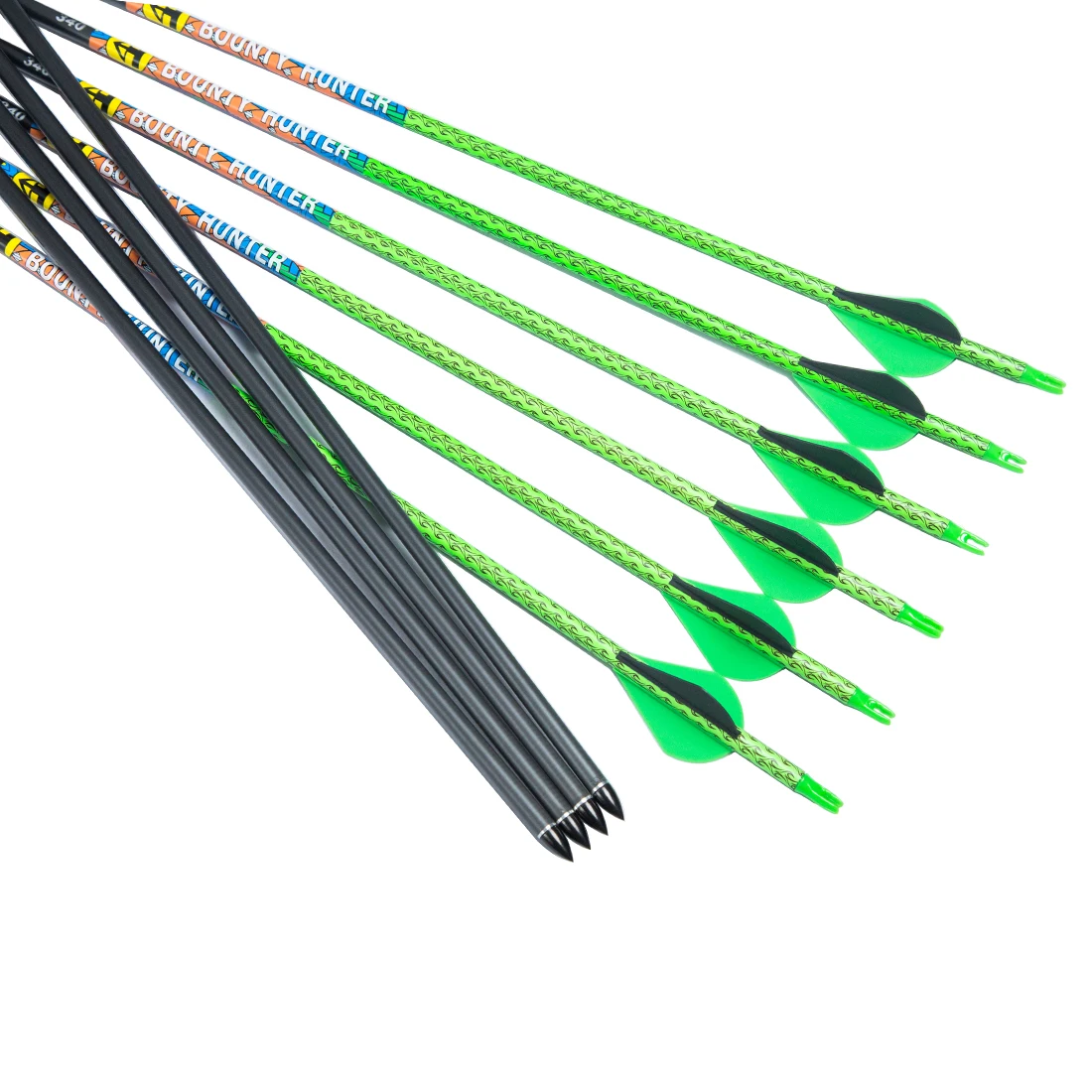 

12pcs Linkboy Archery Pure Carbon Arrows ID6.2MM Spine 300 340 2inch Plastic Vanes 75gr Tips Compound Bow Hunitng