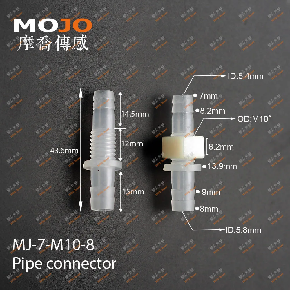 MJ-7-M10-8 прямое соединение 7 мм до 8 мм до M10 штыревой резьбовой соединитель фитинг 100 шт./лот