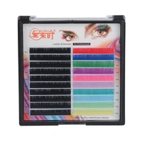 20rows black and colorful faux lashes individual eyelash extension lashes maquiagem cilios for professional soft natural lash