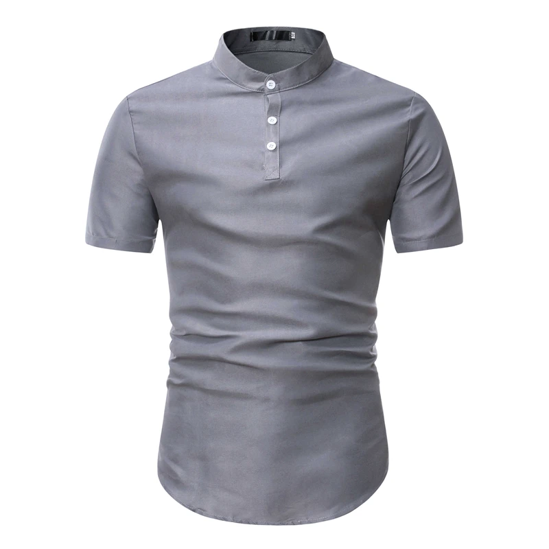 

2020 Summer Fashion New Men's Casual Short Sleeve Polo Shirt / Male Slim Stand Collar Solid Color Business Formal T-shirt