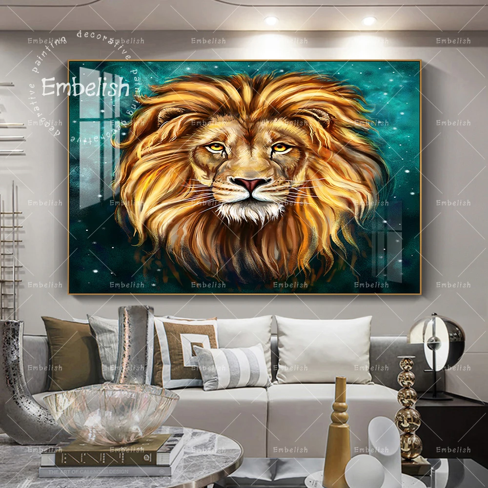 

Embelish Hot Selling Lion Aslan Animals Wall Art Posters For Living Room HD Print Canvas Oil Painting Modern Home Decor Pictures