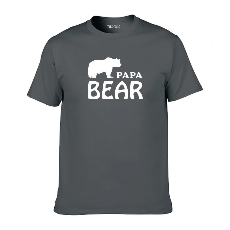 Футболка TARCHIA в британском стиле мужская модная тенниска с принтом Папа медведь