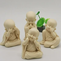 zen little monk candle silicone mold for handmade desktop decoration gypsum epoxy resin aromatherapy candle silicone mould
