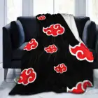 Фланелевое Флисовое одеяло с рисунком облаков для зимы, для работы, пикника, уютное свадебное одеяло Akatsuki Red Cloud Uchiha