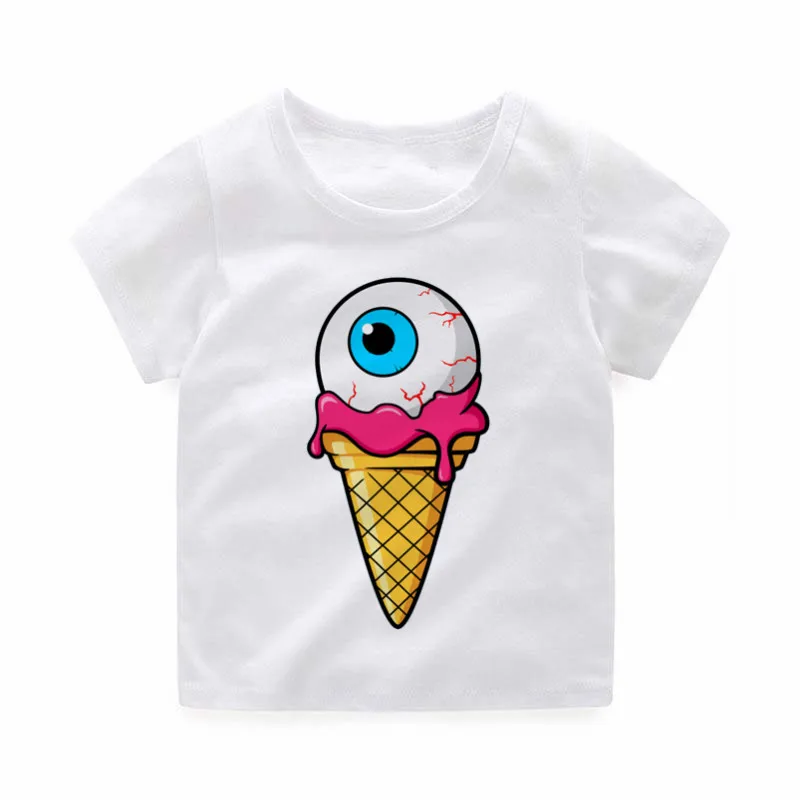 Футболки с мороженым для маленьких мальчиков и девочек детская летняя забавная