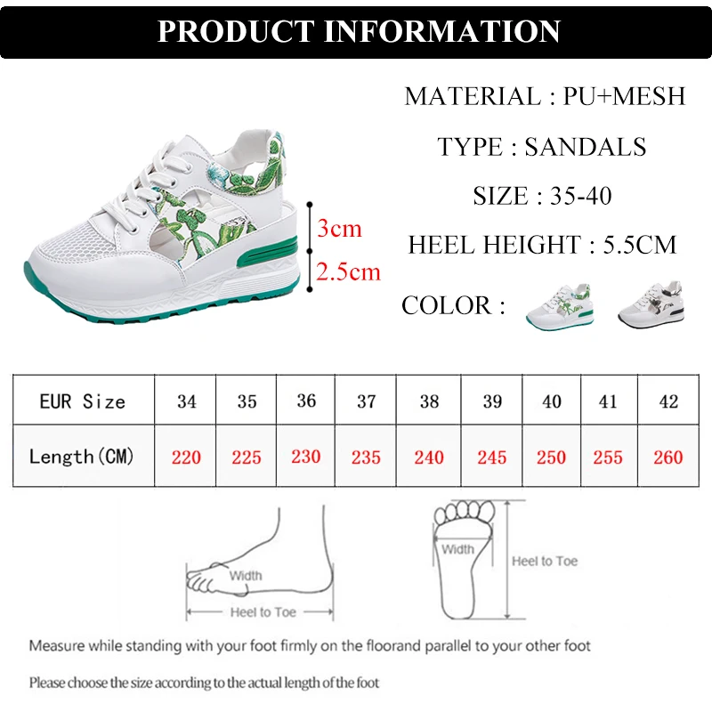

Summer Breathable Mesh Wedge Heel Sneakers Women White Leather Hollow Out Casual Shoes Woman Lace Up Vulcanize Shoes 2020