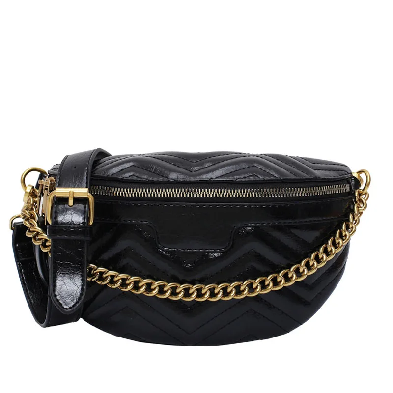 

Design Fashion Chain PU Leather Small Black Crossbody Bags For Women 2021 Solid Color Wild Shoulder Bags Female Travel Handbags
