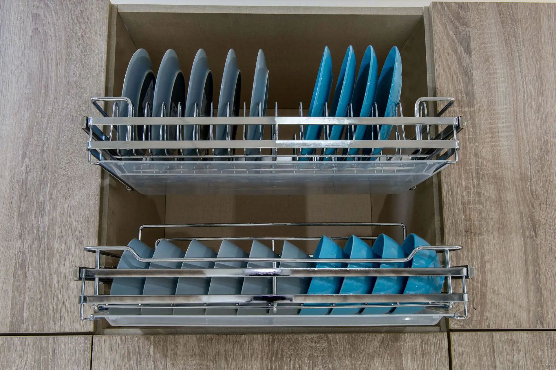 

Корзина для посуды из нержавеющей стали, многофункциональная плоская корзина для хранения с направляющей для амортизации