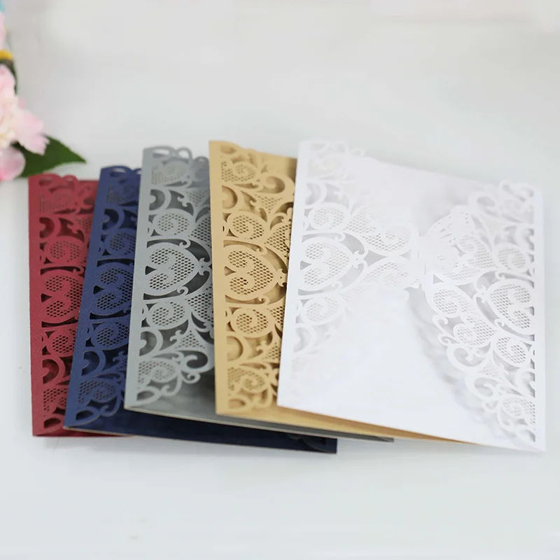 100 шт. свадебные пригласительные открытки лазерной резки элегантные кружевные