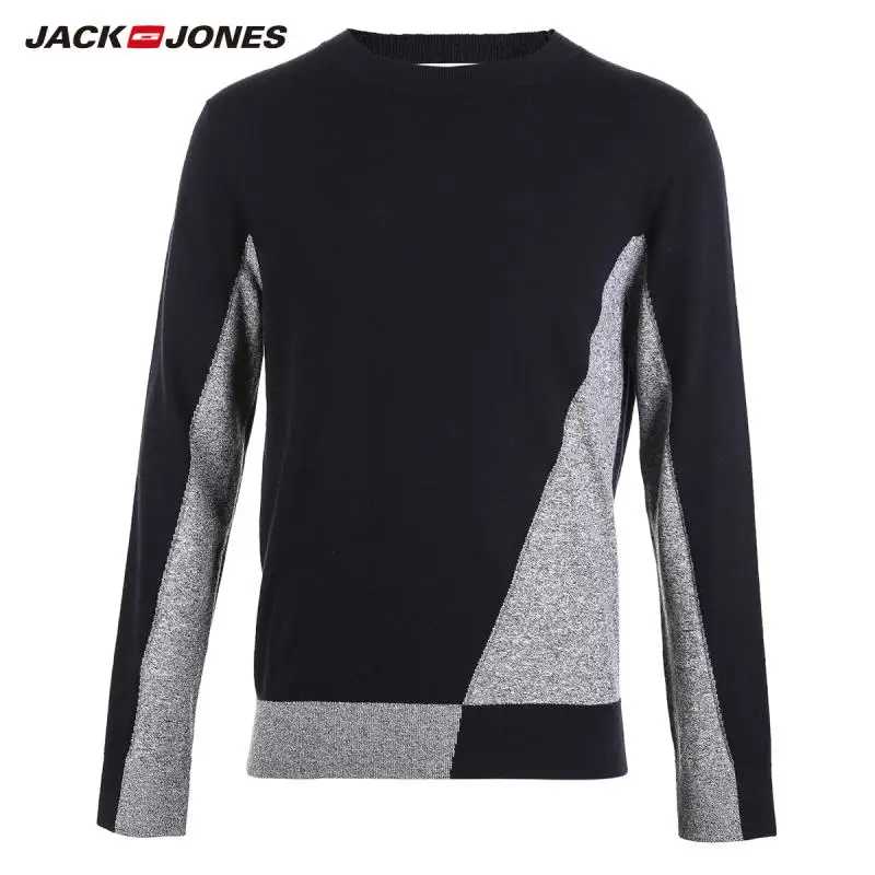 JackJones осенний мужской шерстяной свитер с контрастной строчкой Топ 218324526 | Мужская